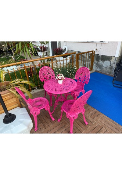 Aluminyumdokumcu Padişah Sarı 4 Sandalye 1 65 Çap Osmanlı Masa