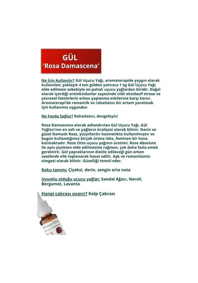 Gül Yağı%100 Doğal Bitkisel Uçucu Yağ Rose Oil 10ml 0.3 ML