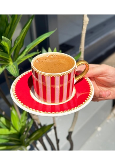 2 Kişilik Red Double Kahve Fincanı-5152 Kırmızı
