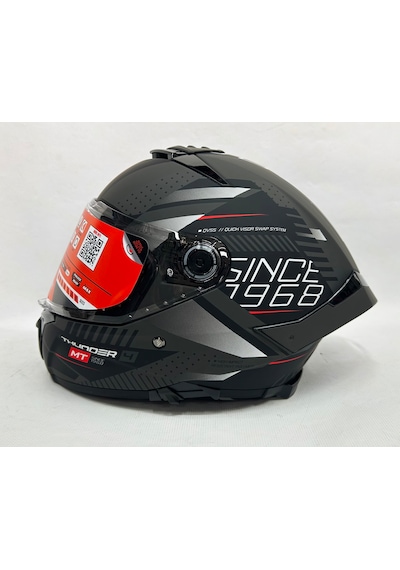 Şeffaf Güneş Vizörlü + Mt Thunder 4sv Luminence D1 Kapalı Kask Mat Siyah