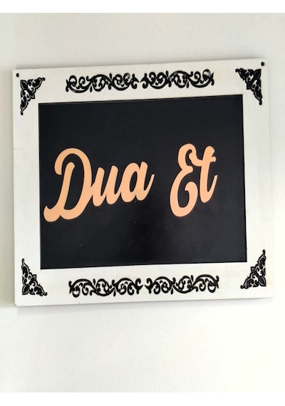 Sabret Şükret Dua Et 3lü Set Duvar Süsü Beyaz Çerçeveli Gold Ve