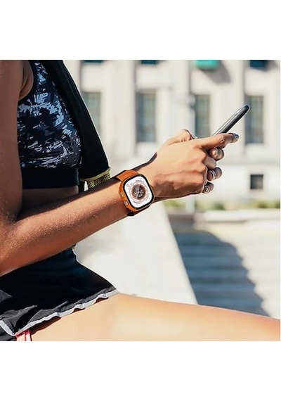 Cam + Kılıf  Apple Uyumlu Watch  Ula 49mm Kılıfları Pc Tampon + Ekran Koruyucu Te Silver 49mm Ultra Ultra2