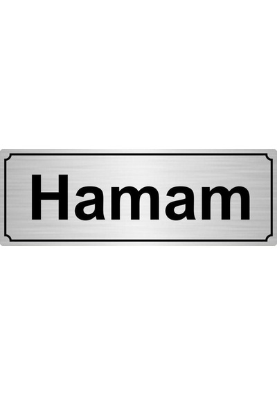 Gümüş Renk Metal Hamam Yönlendirme Levhası 10cmx20cm