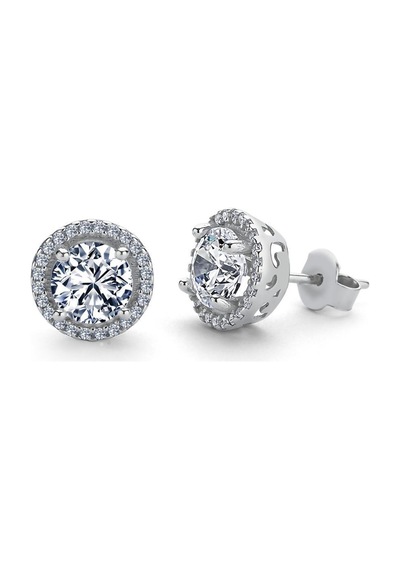 3.00 Karat Oval Tektaş Gümüş Küpe