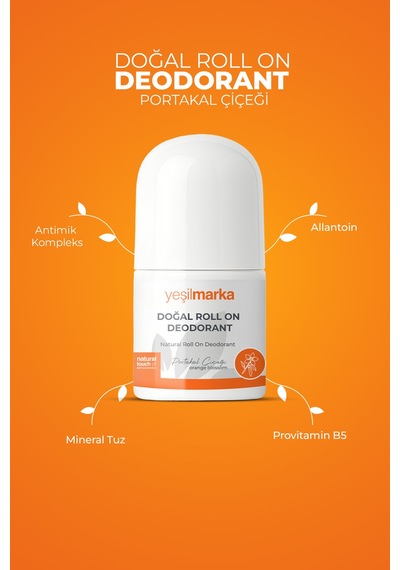 Yeşilmarka Portakal Kokulu Doğal Unisex Roll-On Deodorant 50 ML
