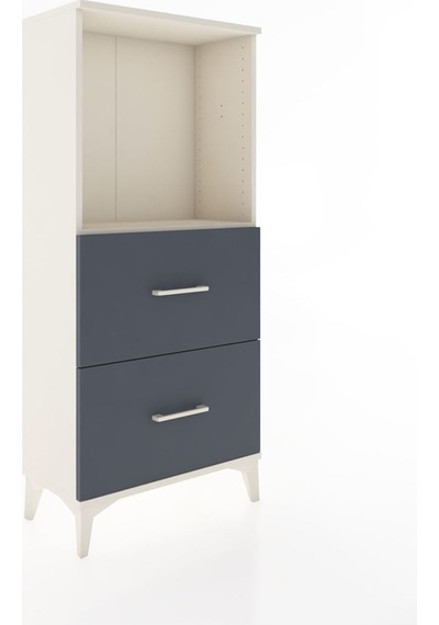 Hyperion Dolap Tek Raflı 2 Çekmeceli 60x44x134 Aytaşı-antrasit Aytaşı