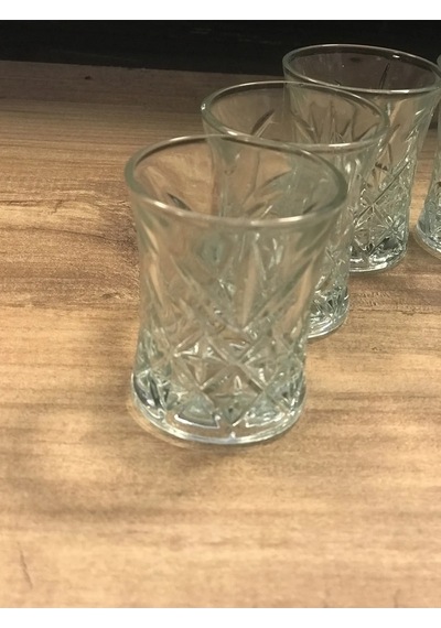 6 Lı Asya Kahve Yanı Su Bardağı Şeffaf Renk Royaleks-70279 Çok Renkli