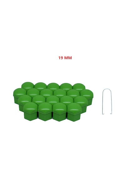 Bijon Kapağı Düz 19 Mm Yeşil 20 Li Set