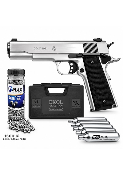 Ekol Es 1911 Colt Beyaz Blowback Havalı Airsoft Full Se Beyaz - Siyah