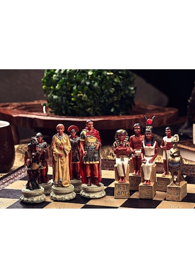 Roma - Mısır Satranç Takımı Şah 8 Cm Kleopatra Ve Roma Nın Destansı Mücadelesi Sadece Figür