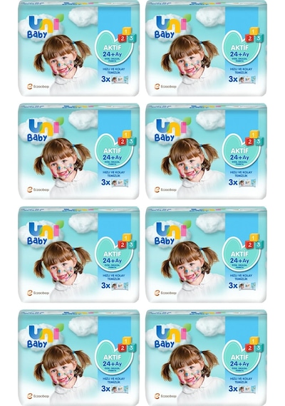 Uni Baby Aktif Islak Mendil 52'Li X 24 Adet