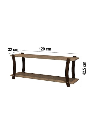 Doğal Çam Ahşap Raflı 120cm Tv Ünitesi - Minimalist Medya Sehpası