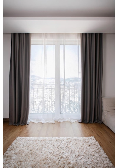 Lunet 140x270 Cm 2 Adet Blackout Fon Perde Antrasit