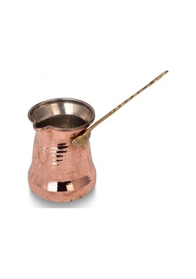 Turna Bakır Sultan Cezve 1 No İnce Pirinç Kulp 2 Fincan Makine D