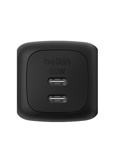 Belkin Wch019kqbk Boostcharge Pro 2-port Usb-c Gan 50w Şarj Adaptörü Siyah