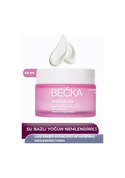 Becka Ton Eşitleyici Nemlendirici Krem Hyalüronik Asitli Aydınlatıcı Su Bazlı 50 Ml