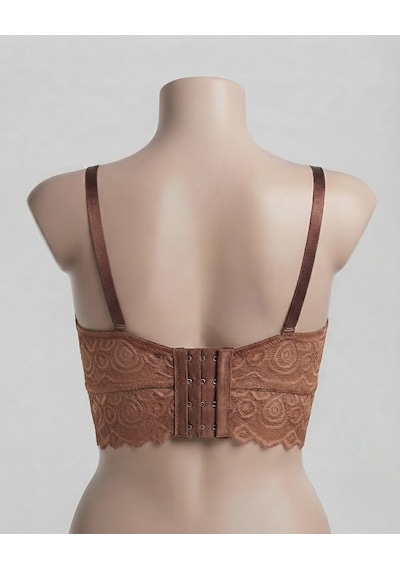 Ecem Yıldız Dolgulu Bralet Sütyen Kahverengı