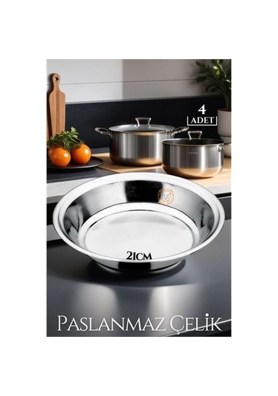 Zenvac 21 Cm 4 Lü Tabak Seti Paslanmaz Çelik B.caprio Design 719554 Zenvac29 Renkli