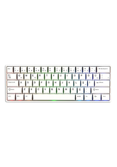 Akko Monsgeek Fun60 Max White Hall Effect Glare Manyetik Switch 8k Hz Argb Kablosuz Hotswap Türkçe Gaming Klavye