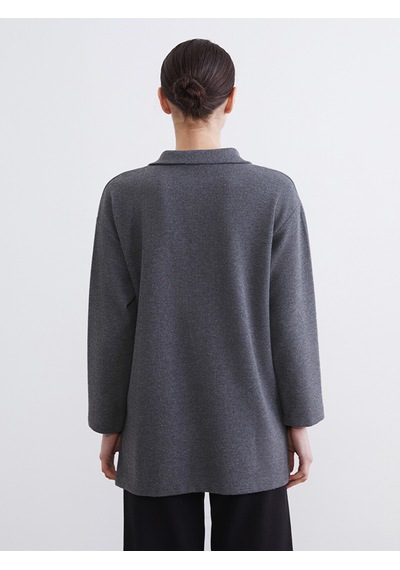 Lcw Modest Antrasit Dik Yaka Kadın Sweatshirt Tunik