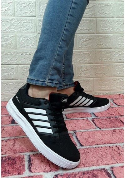 Bestof 074 Siyah Sneaker Düz Taban Hafif Rahat Spor Çift Ayakkabı - 538999583
