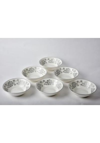 Setabianca Bone Chına Kase 6 Lı Set Gül Gümüş