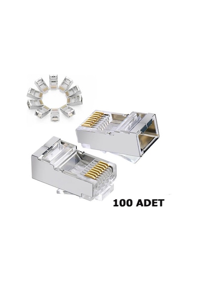 Cat6 Metal Rj45 Jack Konnektör Uç Lan Ethernet Jak 100 Adet