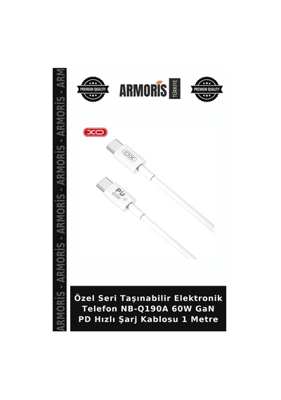 Özel Seri Taşınabilir Elektronik Telefon Nb-q190a 60w Gan Pd Hızlı Şarj Kablosu 1 Metre