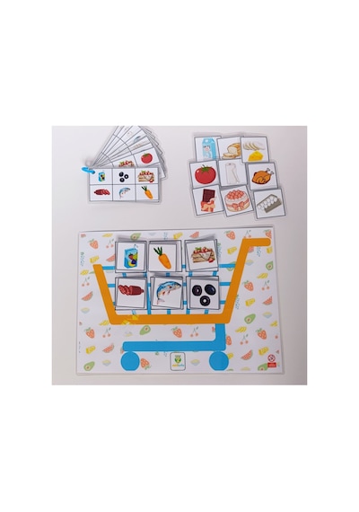 Montessori Cırt Cırtlı Alışveriş Sepeti Eşleştirme Ve Hafıza Oyunu