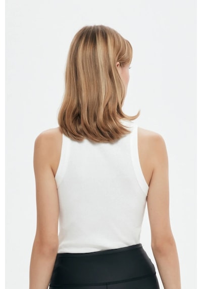 Ollacollection Halter Yaka Basic Fitilli Atlet Ekru