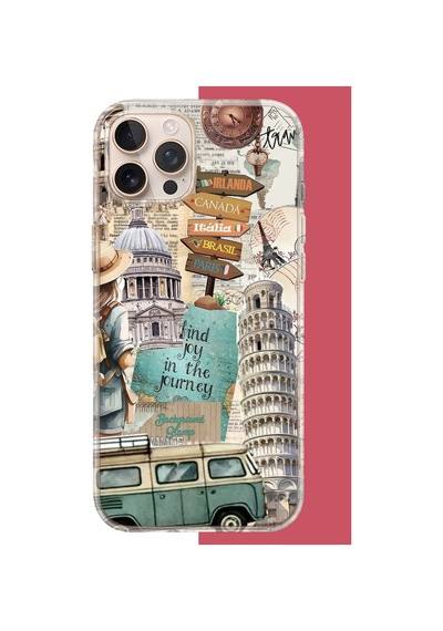 Apple iPhone 16 Pro Max Uyumlu Travel2 Uv Baskılı Silikon Kılıf Renkli