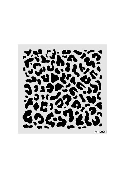Kk Swords Stencil Tasarım Mıx021 Leopar- Dekoratif Duvar, Fayans Ve Eşya Boyama Şablonları 25x25cm Mıx0210000003
