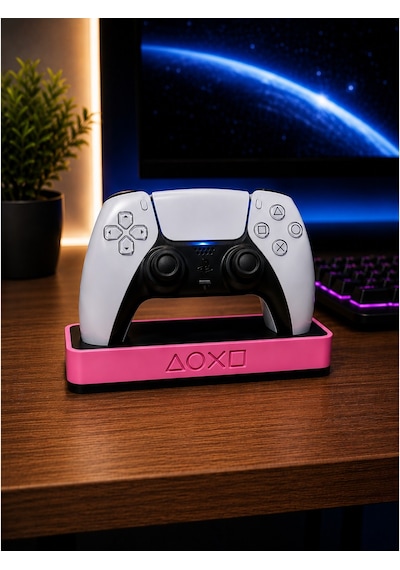 Veriqo 3d Ps5 Dualsense Şarj Ve Stand Ünitesi Playstation 5 Kontrolcü Masaüstü Düzenleyici Standı Pembe