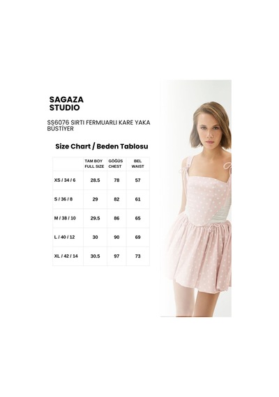 Sagaza Studio Ss6076 İplik Detaylı Arkası Fermuarlı Büstiyer Pembe