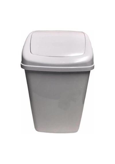 Polytime Sallanır Kapak Ofis Banyo Mutfak Bahçe Çöp Kutusu Kovası / 50 Litre / Beyaz / 68 x 41 x 33 Cm.