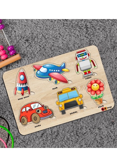 Bk Toys Çocuklar İçin Ahşap Figürlü Eğitici-öğretici Yapboz Puzzle-7