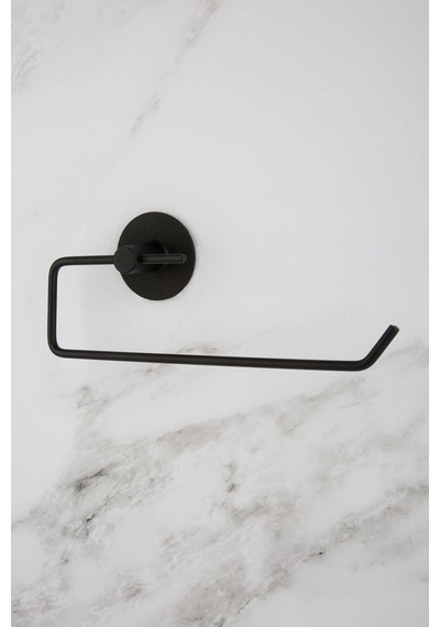Siyah Yuvarlak Yapışkanlı Kağıt Rulo Havluluk Peçetelik Banyo Askısı Siyah Metal Diğer