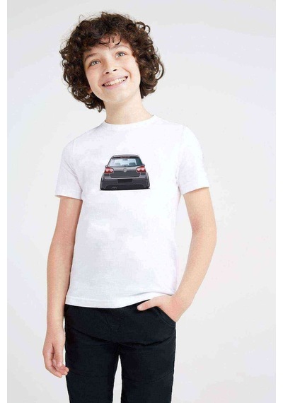 Tshirthane Vw Golf Gtı Mk5 Baskılı Unisex Çocuk Beyaz Tshirt