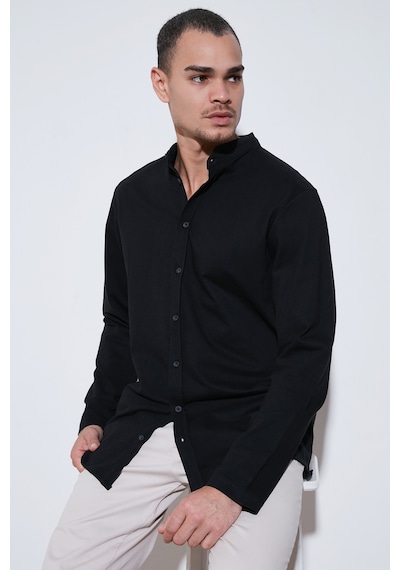 Buratti % 100 Pamuk Slim Fit Hakim Yaka Erkek Gömlek 5902800 Siyah