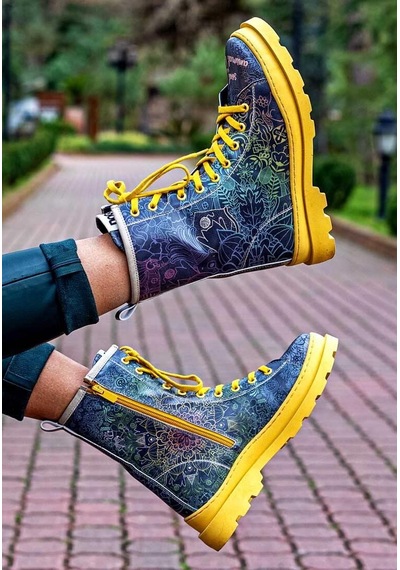 Kadın Vegan Deri Çok Renkli Fermuarlı Uzun Bot - Soul Full Of Animal Love Tasarım Multicolor Kadın Vegan Deri Çok Renkli Fermuarlı Uzun Bot - Soul Full Of Animal Love Tasarım Multicolor