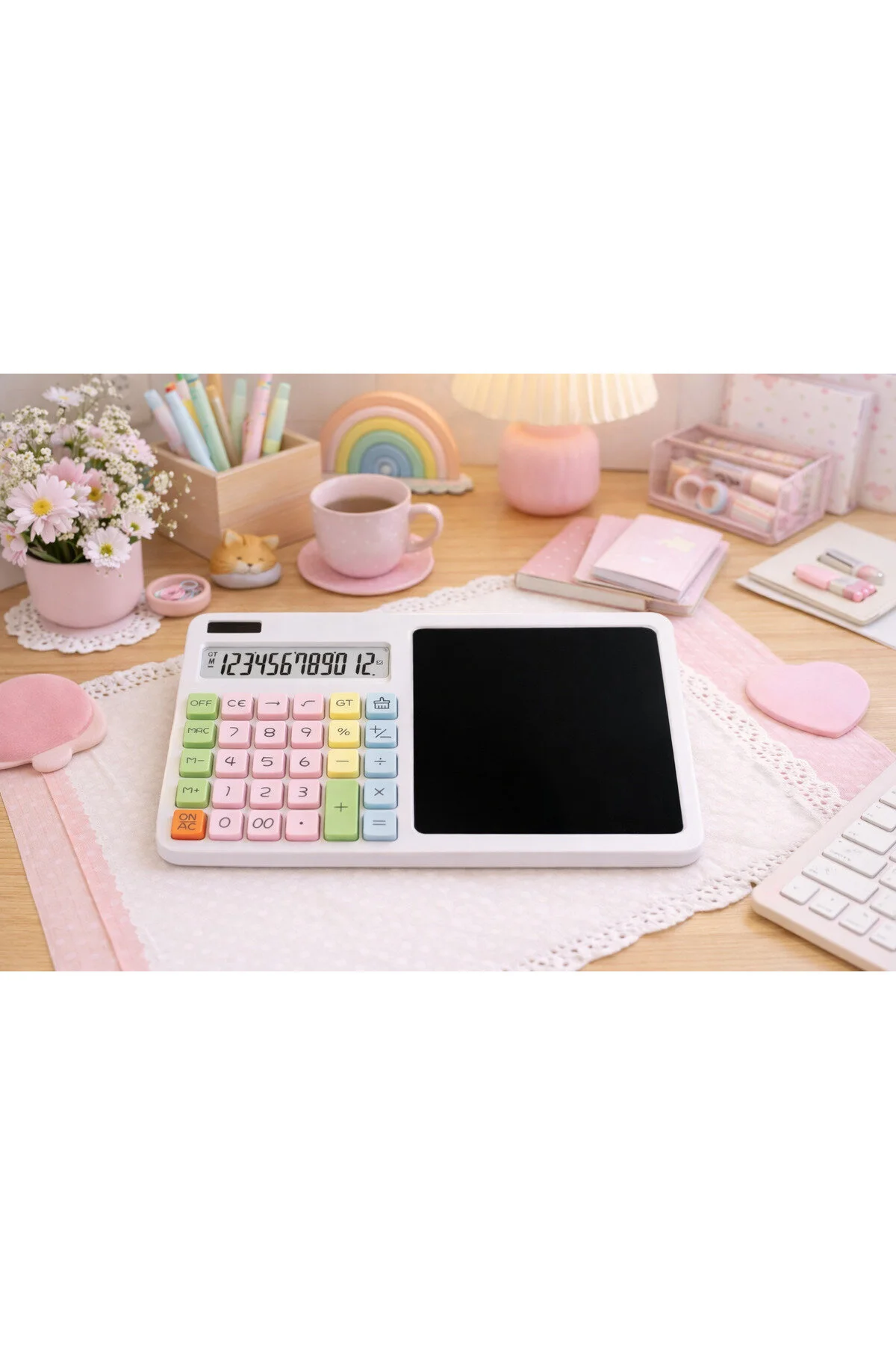 Tabletli / Kalemli Hesap Makinası Beyaz
