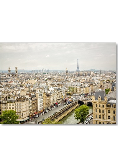 Cakasepetim Paris Şehri Sen Nehri Eyfel Kulesi Görseli Ahşap Mdf Tablo