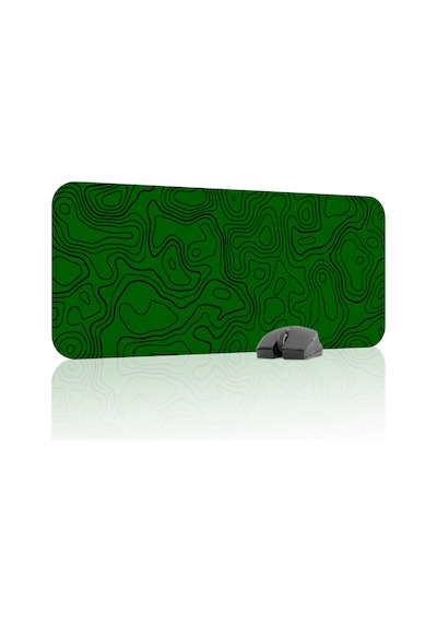 Yeşil Siyah 70x30 Xl Taraftar Gaming Oyuncu Mouse Pad Kaymaz Taban Büyük Fare Altlığı Topography