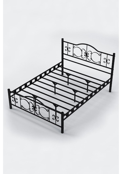 Argimo Pero Çift Kişilik Ferforje Metal Karyola 140 x 200 Siyah