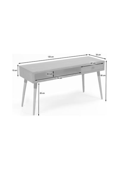 Mobenta Neo Entry Masif Ahşap Dresuar, 1 Çekmece & 1 Bölme - 120 Cm, An Antrasit