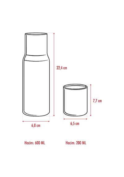 Borosilikat Cam Beyaz Başucu Sürahisi & Cam Sürahi 600 Ml