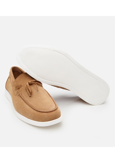 Hotiç Erkek Süet Deri Taba Bağcıklı Loafer