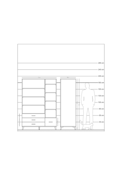 Kronos Dolap 9 Raflı 4 Çekmeceli 132x59x195 Çam-aytaşı/antrasit Aytası/antrasıt Kronos Dolap 9 Raflı 4 Çekmeceli 132x59x195 Çam-aytaşı/antrasit Aytası/antrasıt