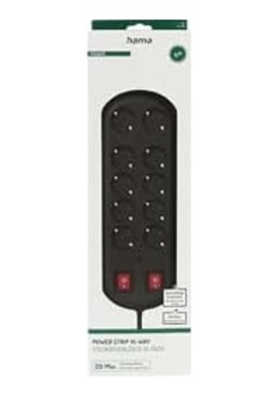 10&apos Lu Akım Korumalı Priz, 2 Switches, 2m, Siyah Diğer
