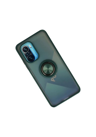 Xiaomi Redmi K40 Kılıf Montreal Yüzüklü Silikon Kapak - Yeşil -